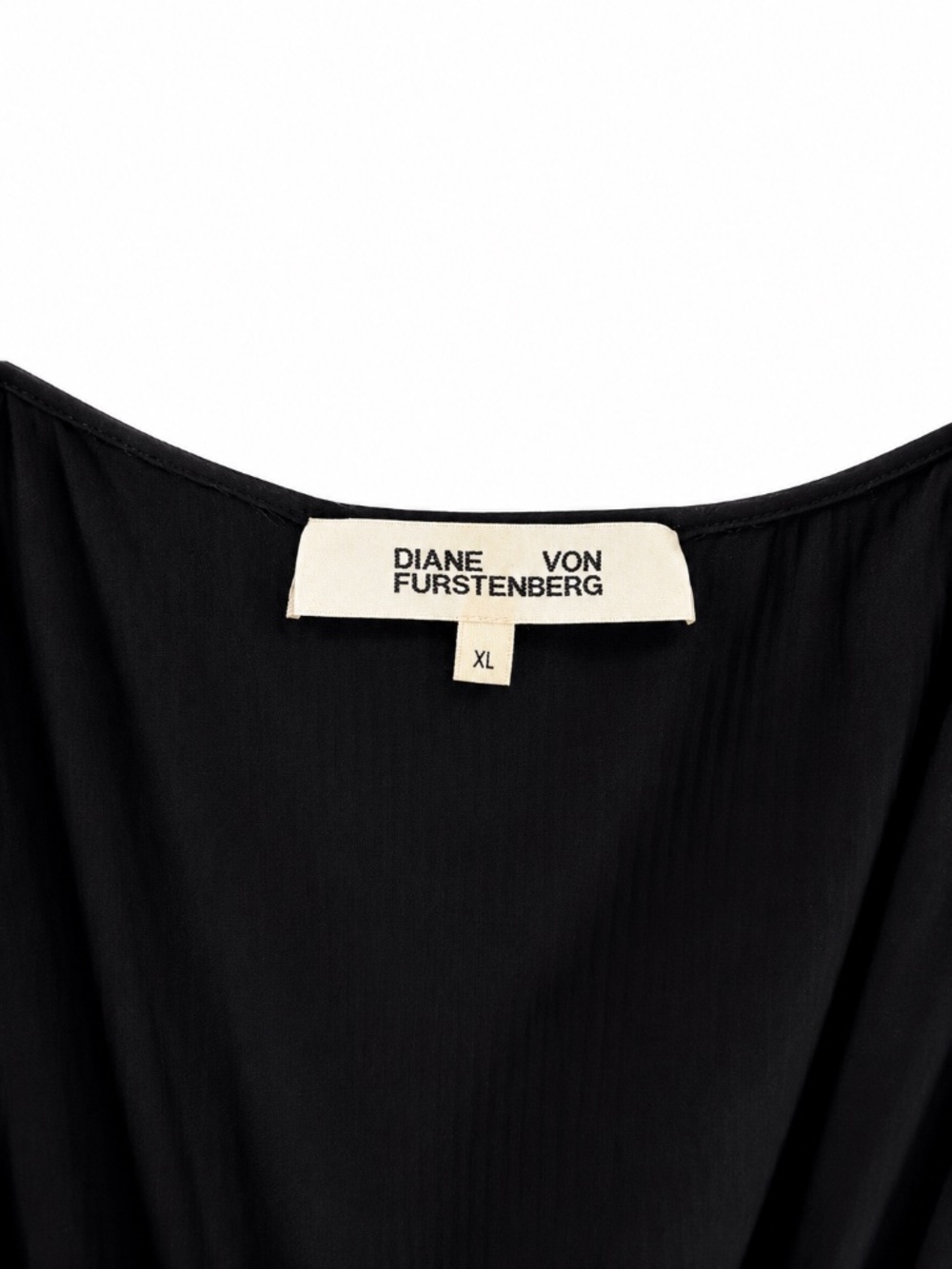 Diane von Furstenberg Black Pleated Wrap Midi Dress Cocktail Wedding Guest XL - Picture 5 of 13